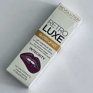 Revolution Retro Luxe Gloss Kit Lip Liner & Glossy Liquid Lipstick Integrity